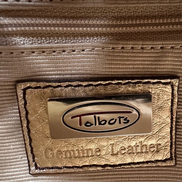 Talbots Metallic Pebbled Leather Hobo Bag Gold - Picture 10 of 10